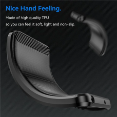 Microcase Poco M6 5G /Xiaomi Redmi 13C 5G Brushed Carbon Fiber Silikon Kılıf - Siyah AL3332