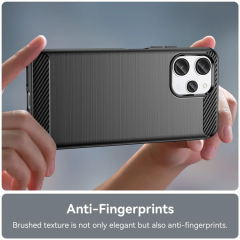 Microcase Poco M6 5G /Xiaomi Redmi 13C 5G Brushed Carbon Fiber Silikon Kılıf - Siyah AL3332