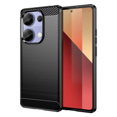 Microcase Poco M6 Pro 4G / Redmi NOTE 13 PRO 4G Brushed Carbon Fiber Silikon Kılıf - Siyah AL3332