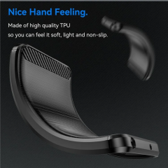 Microcase Poco M6 Pro 4G / Redmi NOTE 13 PRO 4G Brushed Carbon Fiber Silikon Kılıf - Siyah AL3332