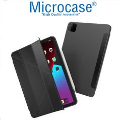 Microcase iPad Pro 11 2021 ANGLE Serisi Standlı Deri Kılıf - Siyah