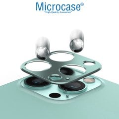 Microcase iPhone 13 Pro Kamera Lens Koruma Halkası - Kapalı Tasarım Açık Mavi