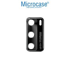 Microcase Huawei P40 Kamera Camı Lens Koruyucu Metal Çerçeveli Kapalı Tasarım - Siyah