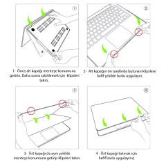 Microcase MacBook Pro 13 A1989 Touch Bar 2018 Shell Rubber Sert Kapak Kılıf - AL3372