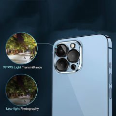 Microcase iPhone 13 Pro Max Kamera Camı Lens Koruyucu 3D Glass - Şeffaf Night Pro Version