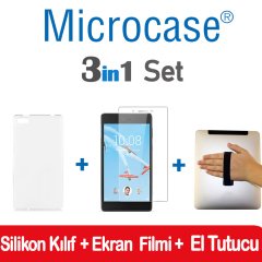Lenovo Tab 7 HD TB-7504 Silikon Kılıf + Film + El Tutucu