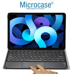 Microcase Apple iPad Air 5. Nesil 10.9 Yuvarlak Tuş Bluetooth Touchpad Klavyeli Standlı Kılıf - YKK3