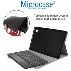 Microcase Apple iPad Air 5. Nesil 10.9 Yuvarlak Tuş Bluetooth Touchpad Klavyeli Standlı Kılıf - YKK3