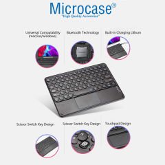 Microcase Apple iPad Air 5. Nesil 10.9 Yuvarlak Tuş Bluetooth Touchpad Klavyeli Standlı Kılıf - YKK3