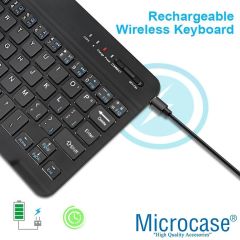 Microcase Samsung Tab S10 Ultra 14.6 inch Tablet için Bluetooth Klavye 27 cm (TR Sticker) + Tablet Standı - AL2754