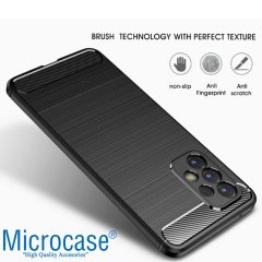 Microcase Samsung Galaxy A23 5G Brushed Carbon Fiber Silikon Kılıf - Siyah