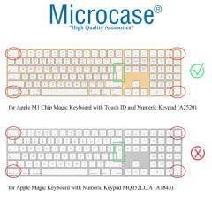 Microcase Apple Magic Keyboard Touch ID Numerik EU-Türkçe A2520 MK2C3TQ/A Q Klavye Koruma Silikonu - Şeffaf AL3548