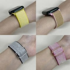 Microcase Apple Watch 38 mm / 40 mm / 41 mm Simli Esnek Hasır Örgü Kordon Kayış - KY44-1