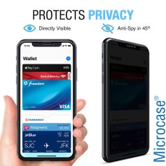 Microcase iPhone X - XS Privacy Gizlilik Filtreli Tam Kaplayan Tempered Cam - Siyah