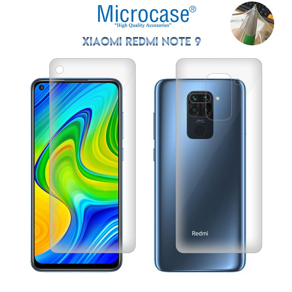 Microcase Xiaomi Redmi Note 9 Full Ön Arka Kaplama TPU Soft Koruma Filmi