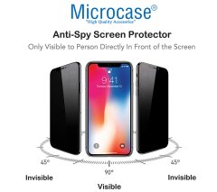 Microcase iPhone XS MAX Privacy Gizlilik Filtreli Tam Kaplayan Tempered Cam - Siyah