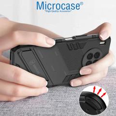 Microcase Huawei Nova 8i Matrix Serisi Armor Standlı Kılıf - Siyah