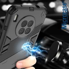 Microcase Huawei Nova 8i Matrix Serisi Armor Standlı Kılıf - Siyah