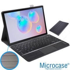 Microcase Samsung Galaxy Tab S6 10.6 inç T860 T867 Bluetooth Klavye + Touchpad Standlı Kılıf - BKK2
