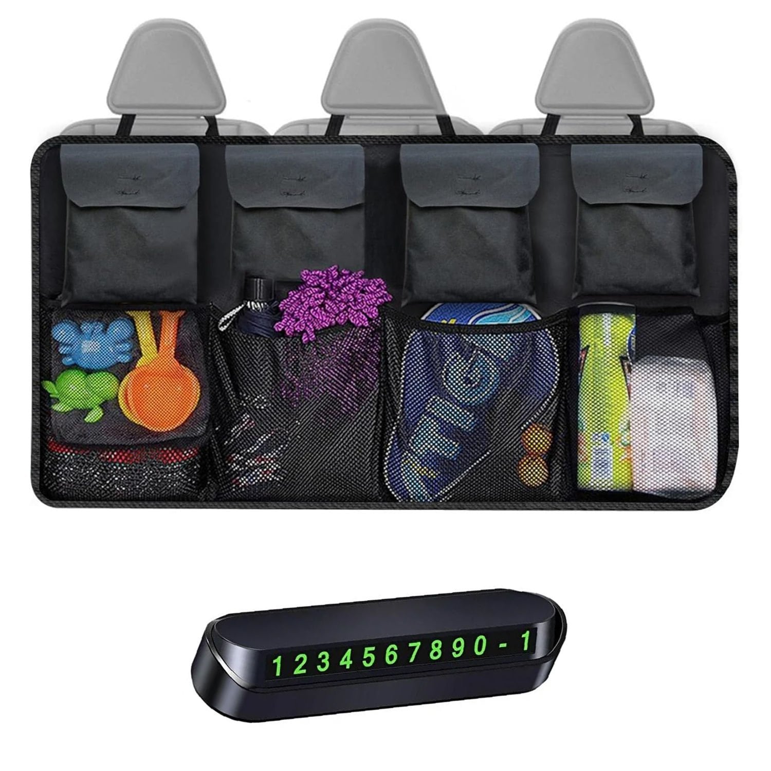 Microcase Araç Bagaj Düzenleyici 8 Cepli Organizer + Ön Arka Panel Numaratör AL4532