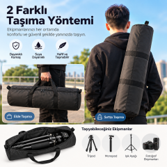 Microcase El ve Omuz Askılı Cepli Su Geçirmez Tripod Stand VB Çeşitli Ekipmanlar için Taşıma Çantası AL7022