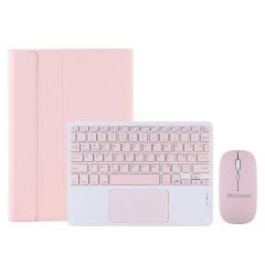 Samsung Galaxy Tab A9 Plus LTE SM-X218 11''  Tablet ile uyumlu Bluetooth Touchpad Klavye + Bluetooth Mouse + Standlı Kılıf - BKK7 Pembe