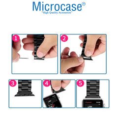 Microcase Apple Watch 42-44-45 mm to 20 mm Çevirici Metal Kordon Kayış Adaptörü Set - AL3134