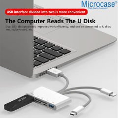 Microcase 5in1 USB 3.0 Lightning Type-C to SD-TF Kart Okuyuculu USB Kamera Adaptörü - AL2774