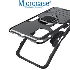 Microcase Xiaomi Redmi 9T Batman Serisi Yüzük Standlı Armor Kılıf - Siyah