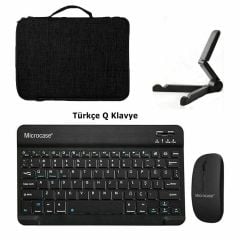Microcase Samsung Tab S10 Ultra 14.6 inch Tablet  Uyumlu Tablet Çanta+Türkçe Bluetooth Klavye+Mouse+Tablet Standı-Siyah AL8128