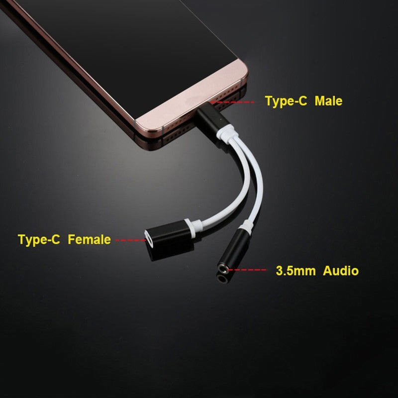 Xiaomi Mi6 2in1 Şarj + Kulaklık Dönüştürücü 3.5 mm jack Adaptör