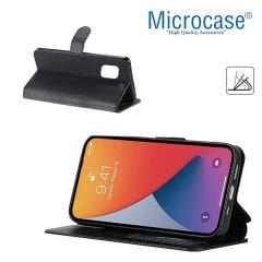 Microcase Huawei Mate 20 Pro  Darbeye Dayanıklı Cüzdanlı ve Standlı Kapaklı Deri Kılıf Siyah AL4232