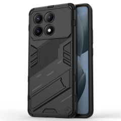 Microcase Poco X6 Pro /Xiaomi Redmi K70E Matrix Serisi Armor Standlı Perfect Koruma Kılıf - Siyah Al3416