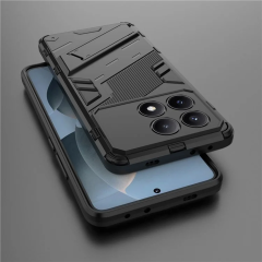 Microcase Poco X6 Pro /Xiaomi Redmi K70E Matrix Serisi Armor Standlı Perfect Koruma Kılıf - Siyah Al3416