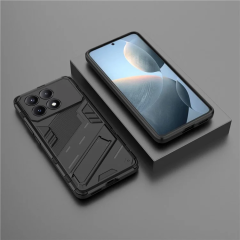 Microcase Poco X6 Pro /Xiaomi Redmi K70E Matrix Serisi Armor Standlı Perfect Koruma Kılıf - Siyah Al3416