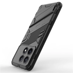 Microcase Poco X6 Pro /Xiaomi Redmi K70E Matrix Serisi Armor Standlı Perfect Koruma Kılıf - Siyah Al3416