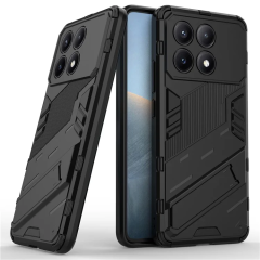 Microcase Poco X6 Pro /Xiaomi Redmi K70E Matrix Serisi Armor Standlı Perfect Koruma Kılıf - Siyah Al3416