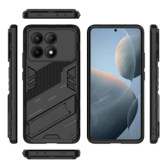 Microcase Poco X6 Pro /Xiaomi Redmi K70E Matrix Serisi Armor Standlı Perfect Koruma Kılıf - Siyah Al3416
