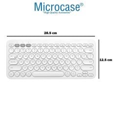 Microcase Samsung Tab S10 Ultra 14.6 inch Tablet için Bluetooth Klavye + Mouse + Tablet Standı - AL4514 Beyaz