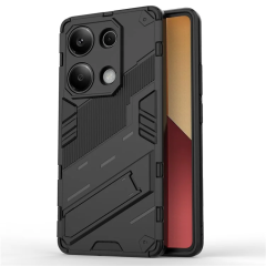 Microcase Poco M6 Pro 4G / Redmi NOTE 13 PRO 4G Matrix Serisi Armor Standlı Perfect Koruma Kılıf - Siyah Al3416