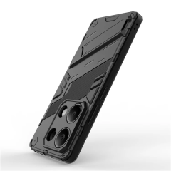 Microcase Poco M6 Pro 4G / Redmi NOTE 13 PRO 4G Matrix Serisi Armor Standlı Perfect Koruma Kılıf - Siyah Al3416