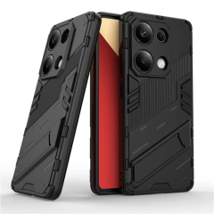 Microcase Poco M6 Pro 4G / Redmi NOTE 13 PRO 4G Matrix Serisi Armor Standlı Perfect Koruma Kılıf - Siyah Al3416