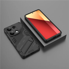 Microcase Poco M6 Pro 4G / Redmi NOTE 13 PRO 4G Matrix Serisi Armor Standlı Perfect Koruma Kılıf - Siyah Al3416