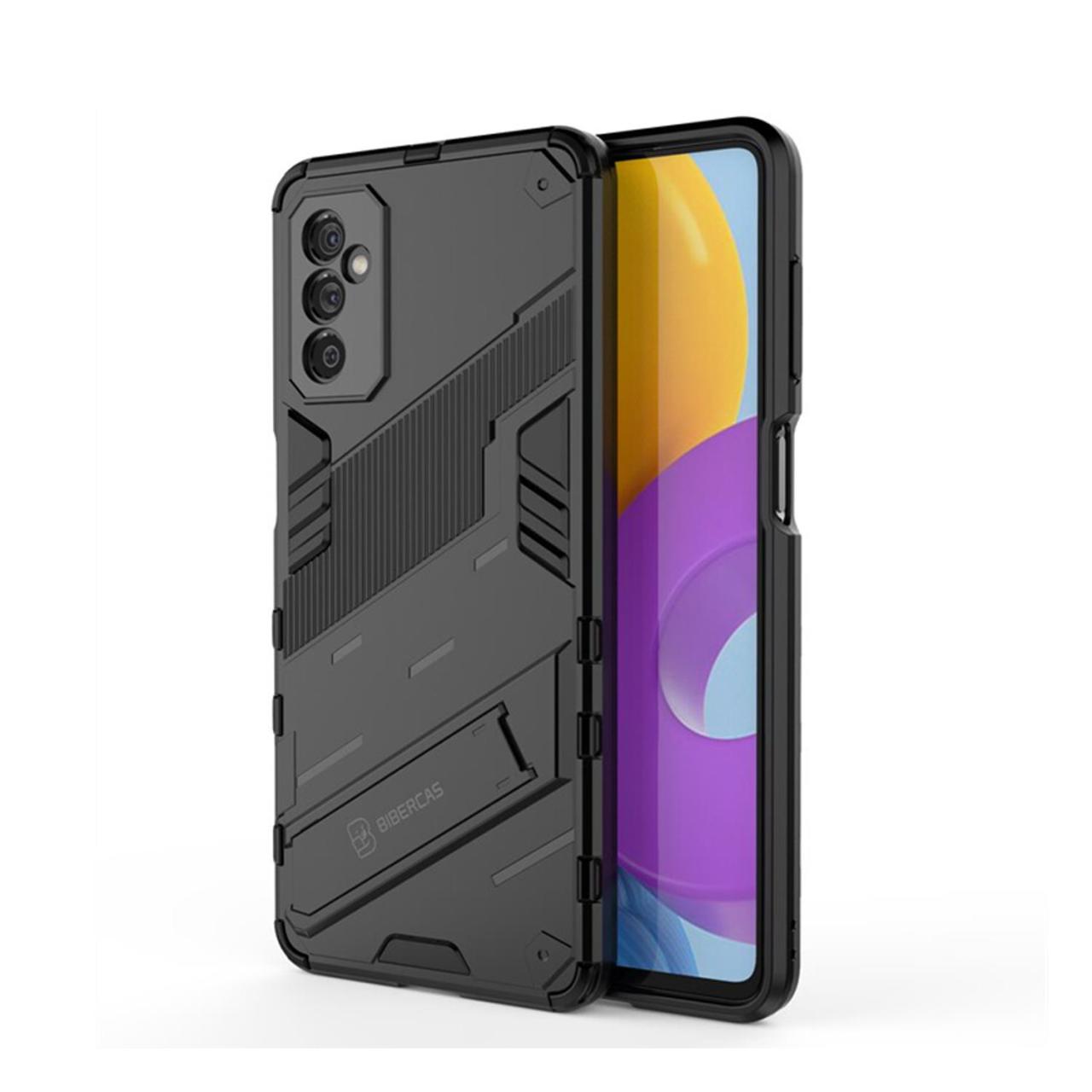 Microcase Samsung Galaxy M52 5G Matrix Serisi Armor Standlı Kılıf - Siyah