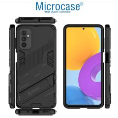 Microcase Samsung Galaxy M52 5G Matrix Serisi Armor Standlı Kılıf - Siyah