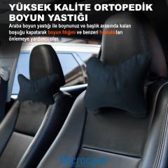 Microcase 3D Ortopedik Oto Araç Oyuncu Koltuk Boyun Yastığı 25x17cm 1 Adet AL4335 Siyah