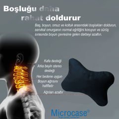 Microcase 3D Ortopedik Oto Araç Oyuncu Koltuk Boyun Yastığı 25x17cm 1 Adet AL4335 Siyah