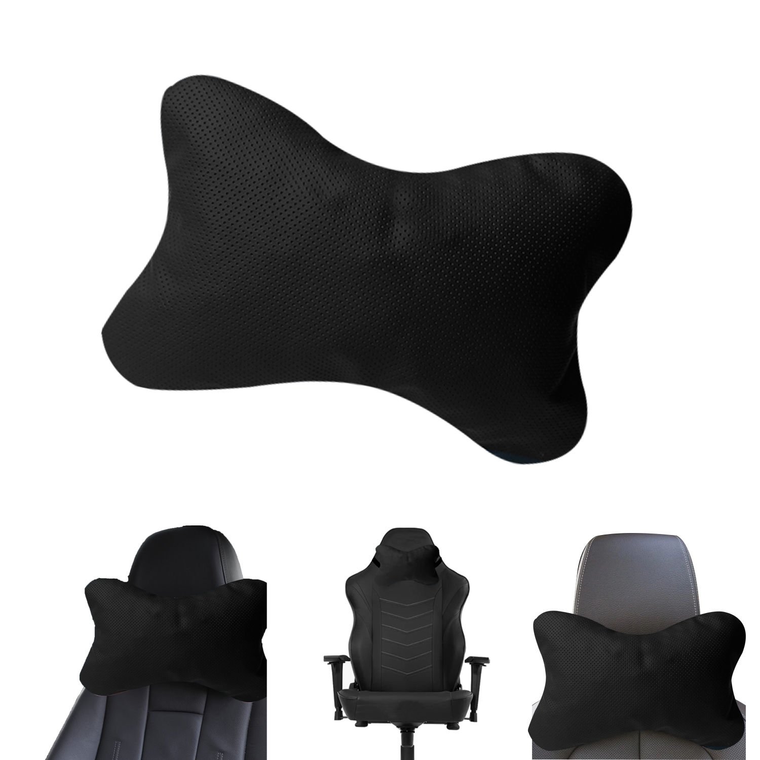 Microcase 3D Ortopedik Oto Araç Oyuncu Koltuk Boyun Yastığı 25x17cm 1 Adet AL4335 Siyah