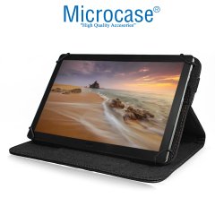 Microcase Delüx Serisi 10 inch Universal Standlı Tablet Deri Kılıf - Siyah