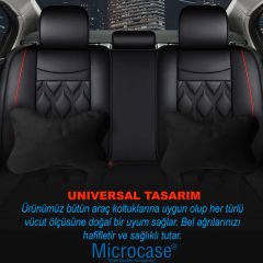 Microcase 3D Ortopedik Oto Araç Oyuncu Koltuk Bel Destek yastığı 36x26cm 1 Adet AL4336 Siyah